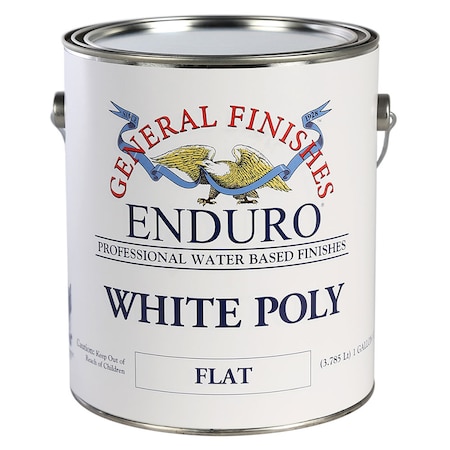 General Finishes 1 Gal White Enduro White Poly Water-Based Topcoat Pigmented, Flat GWF